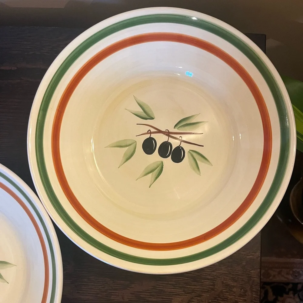 Williams Sonoma Olive Branch Serving Bowl Pasta Bowl Retired 12” Diameter